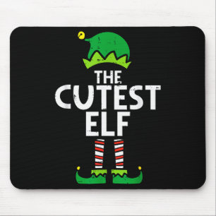 Christmas The Cutest Elf Xmas Family Matching Boys Mouse Pad