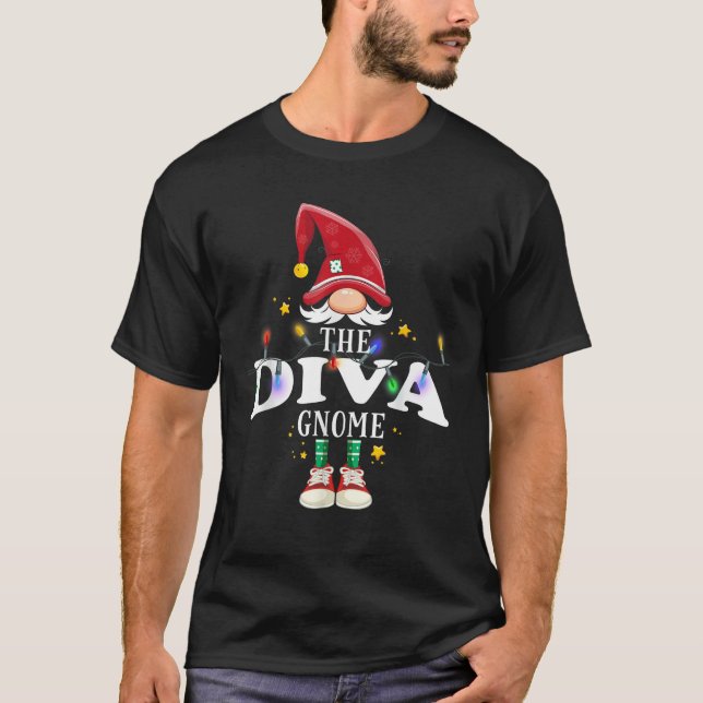Christmas The Diva Gnome X Mas Matching PJS  T-Shirt (Front)