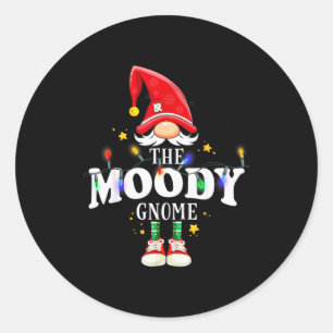 Christmas The Moody Gnome X-mas Matching Pjs Classic Round Sticker