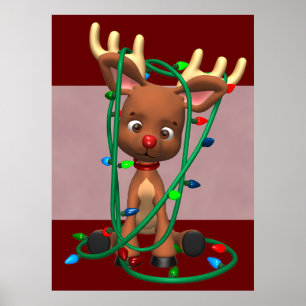 Christmas the Red Nosed Reindeer Holiday P Poster