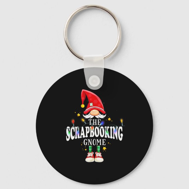 Christmas The Scrapbooking Gnome X-mas Matching Pj Keychain (Front)