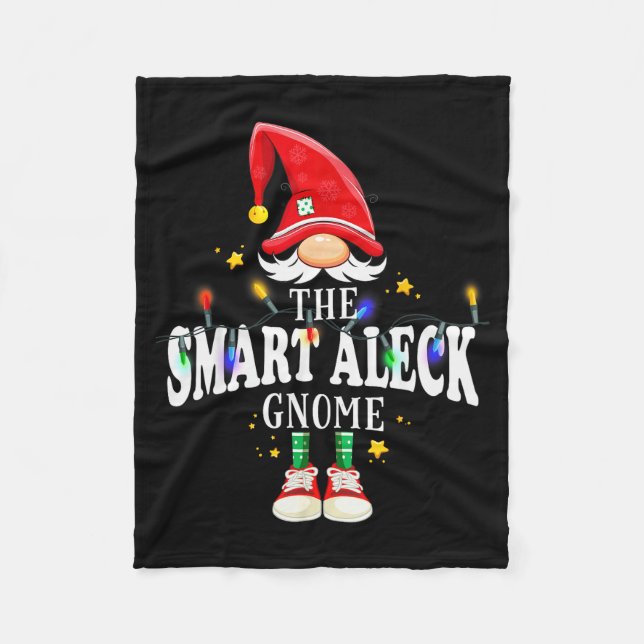 Christmas The Smart Aleck Gnome X-mas Matching Pjs Fleece Blanket (Front)
