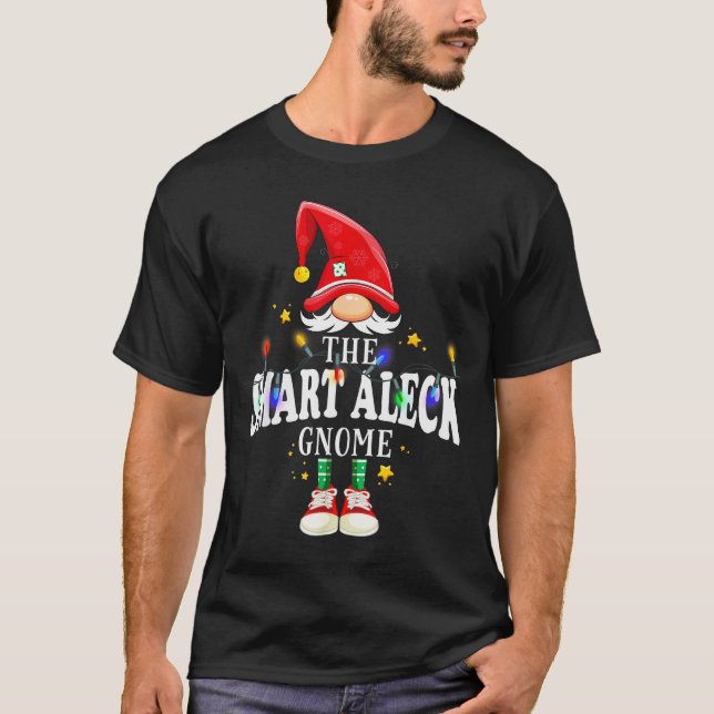 Christmas The Smart Aleck Gnome X-mas Matching Pjs T-Shirt (Front)