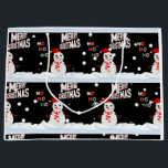 Christmas The Snowman Large Gift Bag<br><div class="desc">This gift bag showcases the words "Merry Christmas Ho Ho Ho" in a unique print font with multi-coloured letters and Christmas The Snowman wear red and white with snow falling in the background in this X-mas theme and style. All gift bags are made with premium quality paper for extra durability...</div>