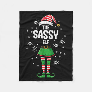 Christmas The Sy Elf Funny Xmas Matching Women Kid Fleece Blanket