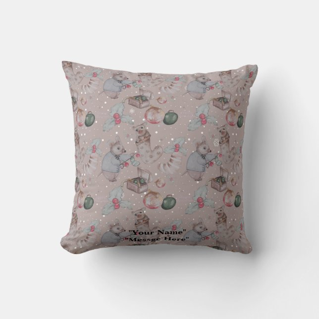 Christmas Theme baby fleece blanket Throw Pillow (Front)