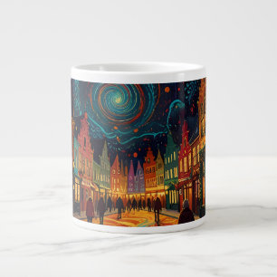 Christmas Theme Beautiful old Town in Belgium  Large Coffee Mug