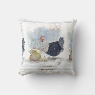Christmas Theme Boganhues Print Throw Pillow