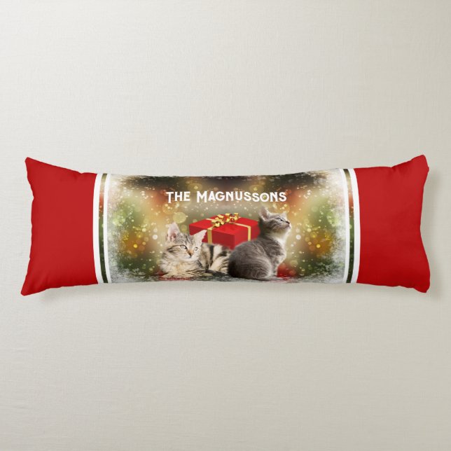 Christmas theme catlover double-sided custom name body pillow (Front)