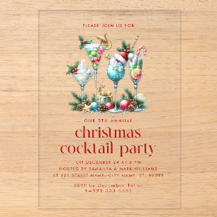 Christmas Theme Christmas Cocktail Party Thank You Acrylic Invitations
