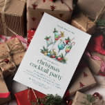 Christmas Theme Christmas Cocktail Party Thank You Card<br><div class="desc">Invite your guests to a charming Christmas cocktail party with this beautifully designed invitation. It features watercolor cocktail glasses surrounded by a winter flower bouquet on a white background,  complete with customizable red typography</div>