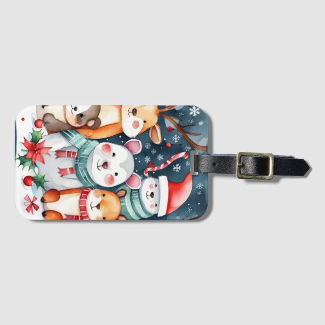 Christmas theme Christmas cute animals  Luggage Tag (Front Horizontal)