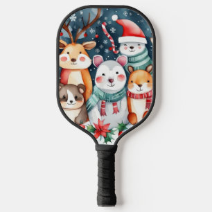Christmas theme Christmas cute animals Pickleball Paddle