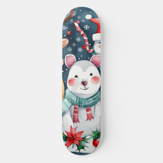Christmas theme Christmas cute animals  Skateboard (Front)