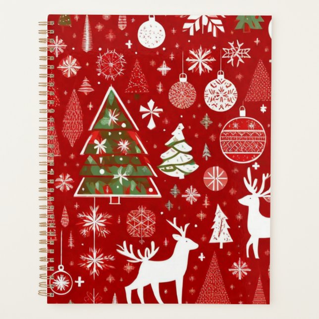Christmas theme Christmas trees snowflake  Planner (Front)