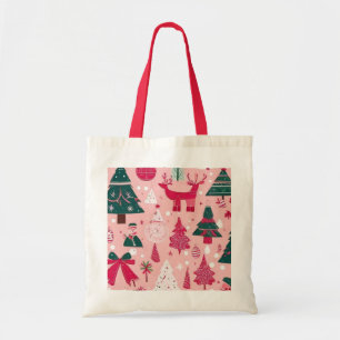 Christmas theme Christmas trees snowflake  Tote Bag