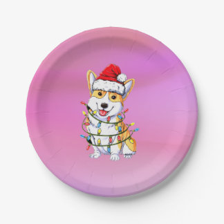 Christmas Theme Doggy Paper Plate