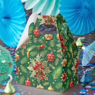 Christmas Theme Festive Colourful Pattern Favor Box