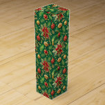 Christmas Theme Festive Colourful Pattern Wine Box<br><div class="desc">A Christmas-themed wine gift box featuring colourful holiday symbols in a seamless pattern is perfect for wrapping presents this holiday season.</div>