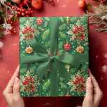 Christmas Theme Festive Colourful Pattern Wrapping Paper<br><div class="desc">Christmas theme wrapping paper featuring colourful holiday symbols in a seamless pattern is perfect for wrapping presents this holiday season.</div>