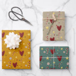 Christmas Theme Hand-Drawn Seamless Pattern Wrapping Paper Sheet<br><div class="desc">Christmas theme wrapping paper featuring colourful hand-drawn holiday symbols with 3 colour schemes.
Festive vintage design.</div>
