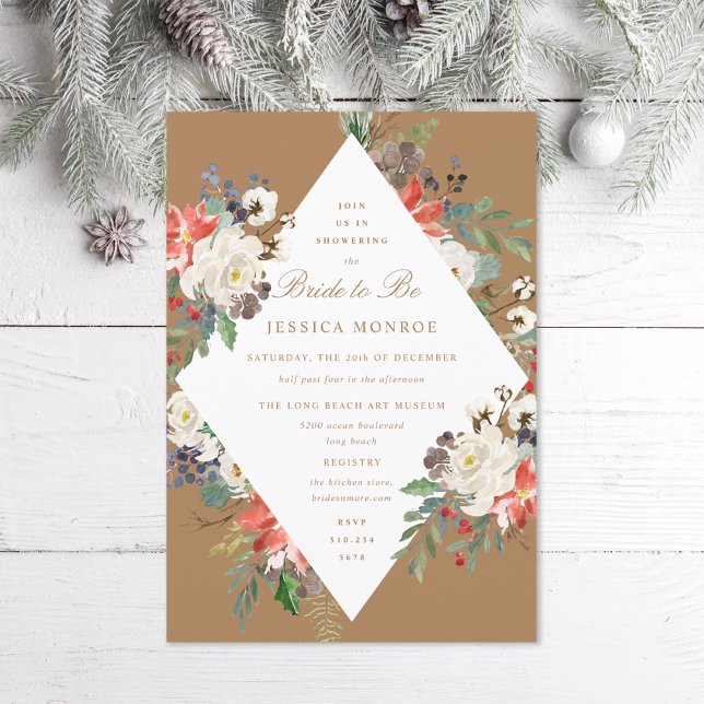 Christmas Theme Holiday Bridal Shower Invitation (Creator Uploaded)