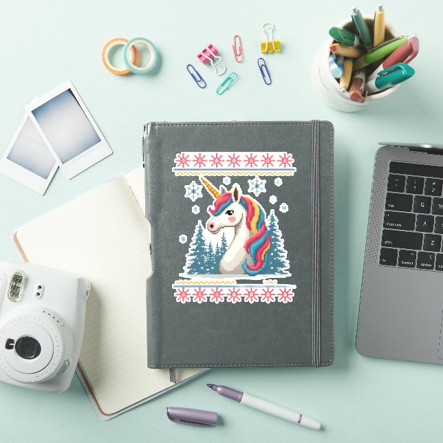 Christmas Theme Knitted Unicorn Unicorns T-Shirt ( (iPad Cover)