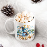 Christmas Theme Let It Snow Cute Snowman Coffee Mug<br><div class="desc">Christmas theme,  Let it Snow gold typography and a cute snowman is a perfect mug design to get cozy on a snowy night with hot cocco or your favourite holiday drink.</div>