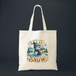 Christmas Theme Let It Snow Cute Snowman Tote Bag<br><div class="desc">Christmas theme,  Let it snow gold typography and a cute snowman.</div>