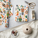 Christmas theme pattern colourful nutcrackers wrapping paper<br><div class="desc">This cute Christmas theme pattern is a perfect for wrapping presents this holiday season.</div>