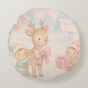 Christmas Theme pillowcases - Children's Rooms Round Pillow