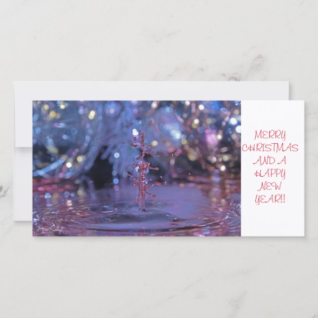 Christmas theme water drop photocard holiday card (Front)