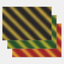 Christmas Theme Wavy Gold & Black, Green, Red