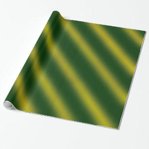 Christmas Theme  Wavy Pattern Gold & Green Wrapping Paper