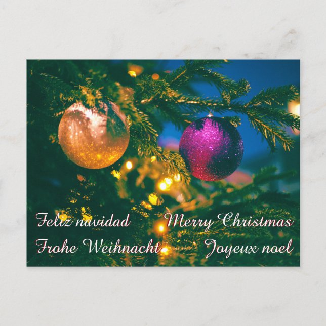 Christmas theme with 2 Christmas ball... Postcard (Front)