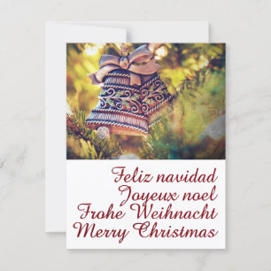 Christmas theme with two bells invitation