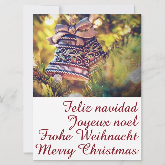 Christmas theme with two bells invitation (Front)