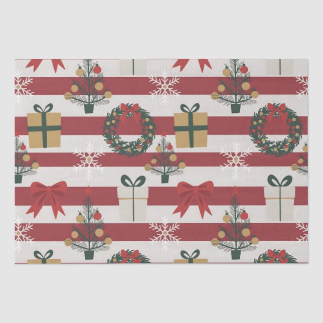 Christmas themed digital graphic pattern - AD001 Tissue Paper (Front)