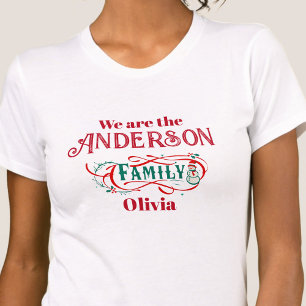 Christmas themed family group personalized T-Shirt