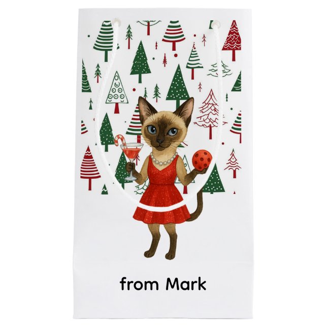 Christmas themed for Cat Lovers Small Gift Bag (Front)