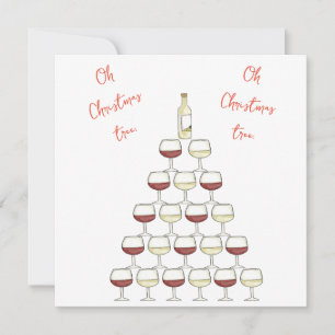 Christmas themed invitation; wine tree; wine glass invitation