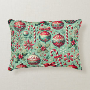 Christmas themed pattern accent pillow