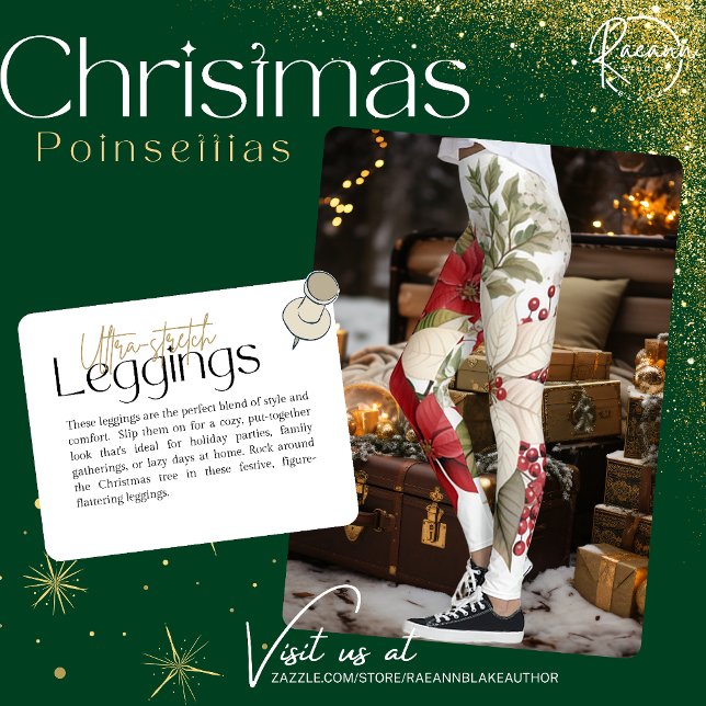 Christmas Themed Poinsettia Leggings (Creator Uploaded)