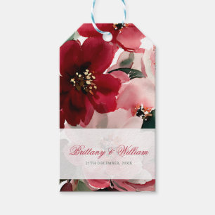  Christmas Themed Red Floral Wedding  Gift Tags