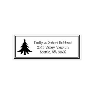 Christmas Themed Return Address Rubber Stamp