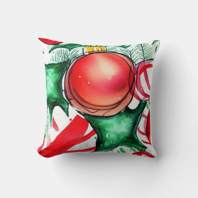 Christmas Things Throw Pillow (Front)