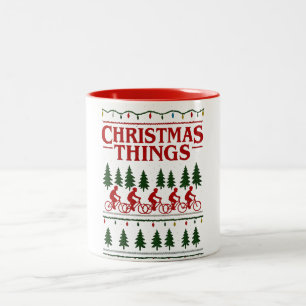 Christmas Things Vintage Movie Cozy Crewneck , TV  Two-Tone Coffee Mug