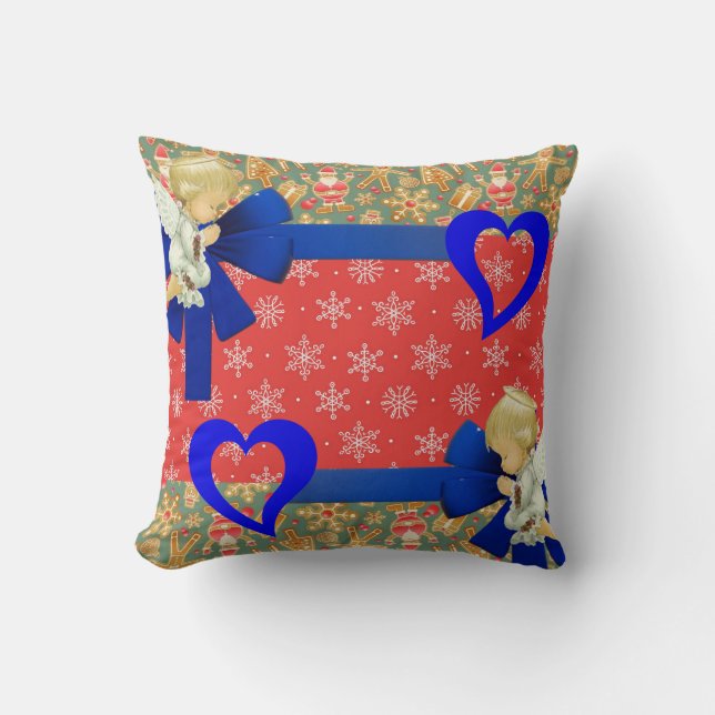 Christmas Throw Pillow, Angel Pillow (Front)