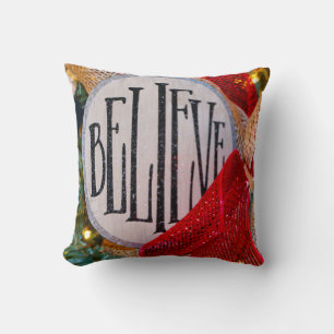 Christmas Throw Pillow/Believe Pillow