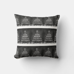 Christmas Throw Pillow/Chalkboard Art Pillow